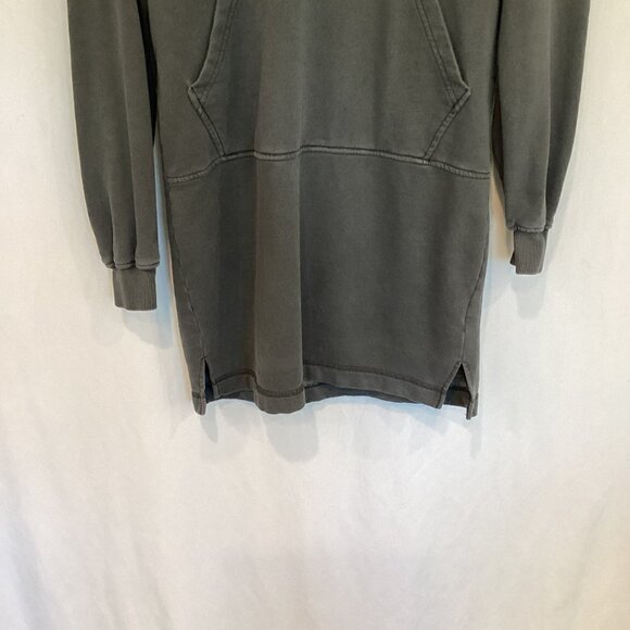7 For All Mankind Hooded Sweatshirt Tunic Dress Women's XS Dark Gray Garment Dye - Picture 6 of 10